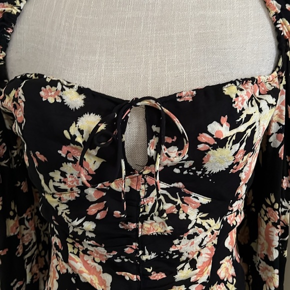 🆕 Free People Hilary Printed Top in Black Combo - Picture 14 of 14